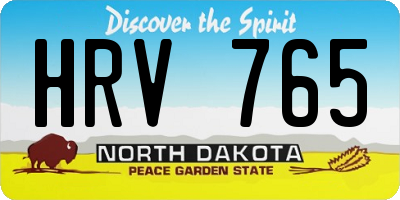 ND license plate HRV765
