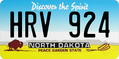 ND license plate HRV924