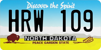 ND license plate HRW109