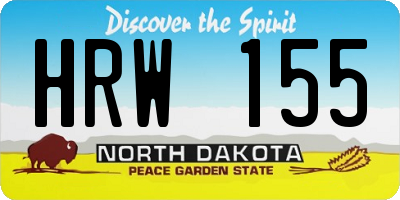 ND license plate HRW155