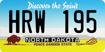 ND license plate HRW195