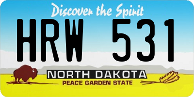ND license plate HRW531