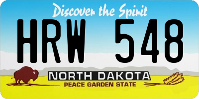 ND license plate HRW548