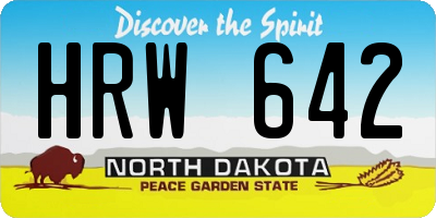 ND license plate HRW642