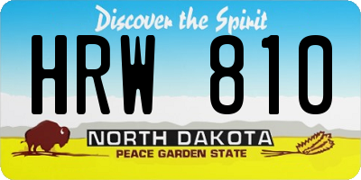 ND license plate HRW810