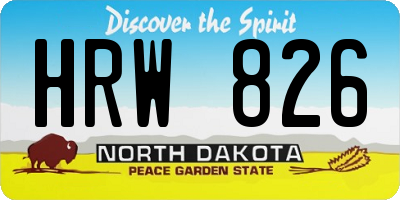 ND license plate HRW826