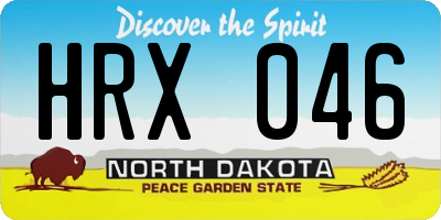 ND license plate HRX046