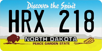 ND license plate HRX218