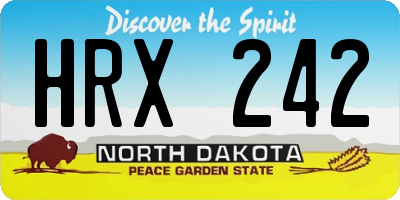 ND license plate HRX242