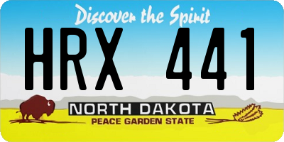 ND license plate HRX441