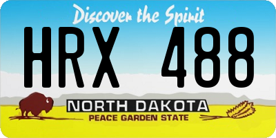 ND license plate HRX488