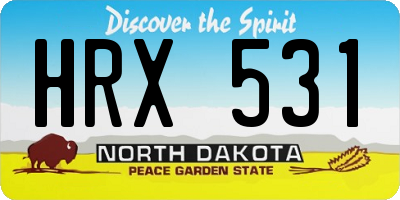 ND license plate HRX531