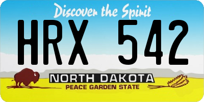 ND license plate HRX542