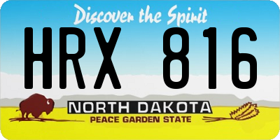 ND license plate HRX816
