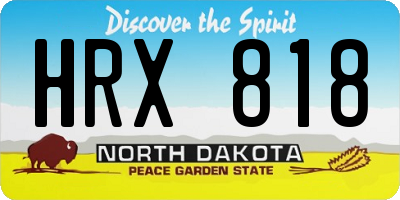 ND license plate HRX818