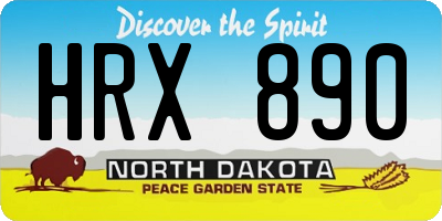 ND license plate HRX890