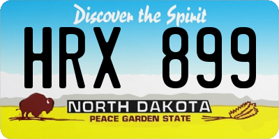 ND license plate HRX899