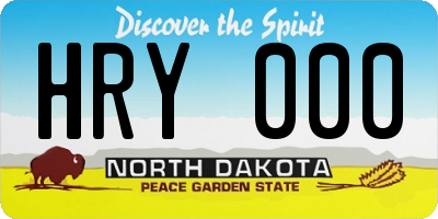 ND license plate HRY000