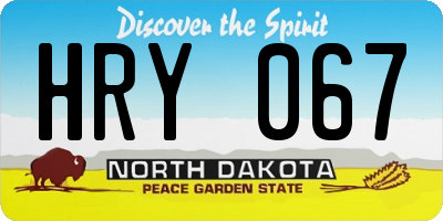 ND license plate HRY067