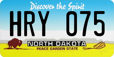 ND license plate HRY075