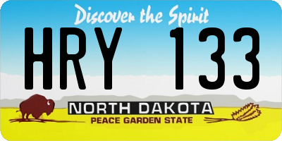 ND license plate HRY133