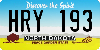ND license plate HRY193