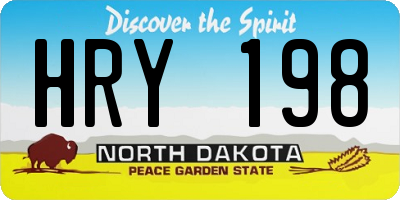 ND license plate HRY198