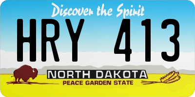 ND license plate HRY413