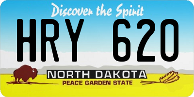 ND license plate HRY620