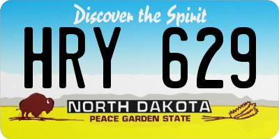 ND license plate HRY629