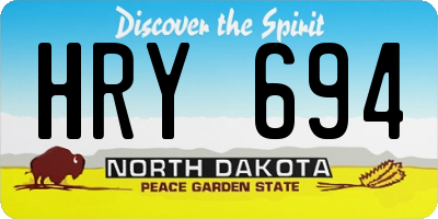 ND license plate HRY694