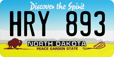ND license plate HRY893