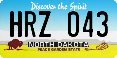 ND license plate HRZ043
