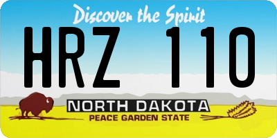 ND license plate HRZ110