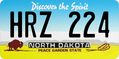 ND license plate HRZ224