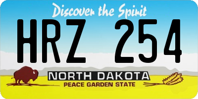 ND license plate HRZ254