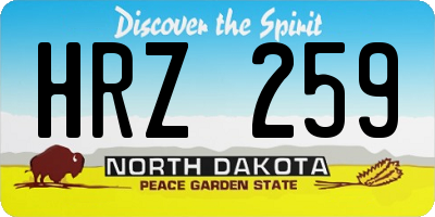 ND license plate HRZ259