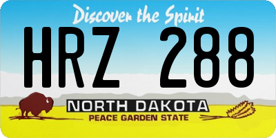 ND license plate HRZ288