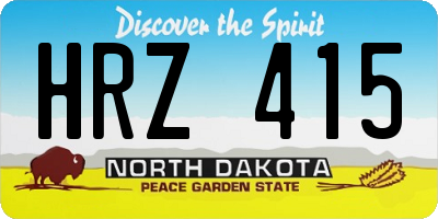 ND license plate HRZ415
