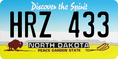 ND license plate HRZ433