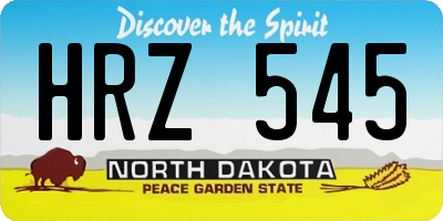 ND license plate HRZ545