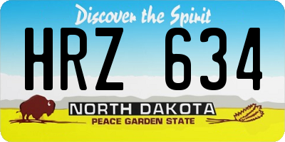 ND license plate HRZ634