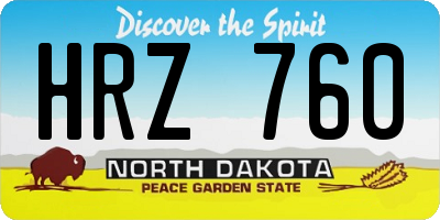 ND license plate HRZ760