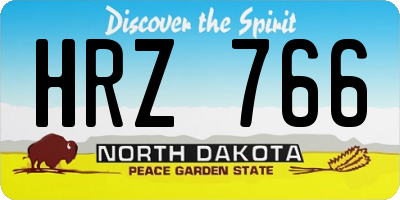 ND license plate HRZ766