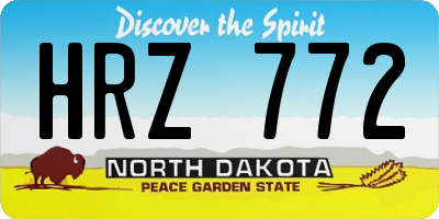 ND license plate HRZ772