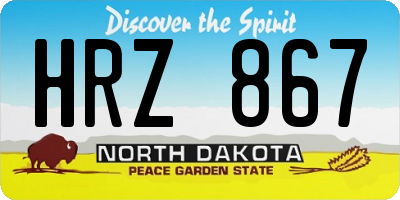 ND license plate HRZ867