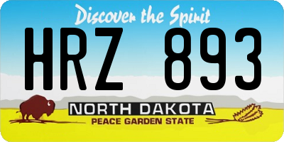 ND license plate HRZ893