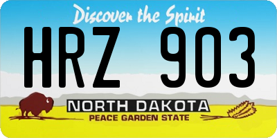 ND license plate HRZ903