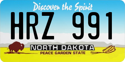 ND license plate HRZ991