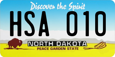 ND license plate HSA010